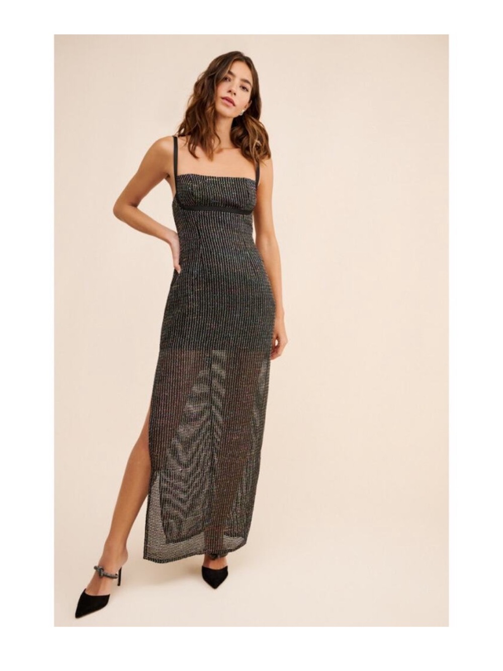 Liv Foster Stella Sequin Mesh Gown Black Size 2 – MSRP $395